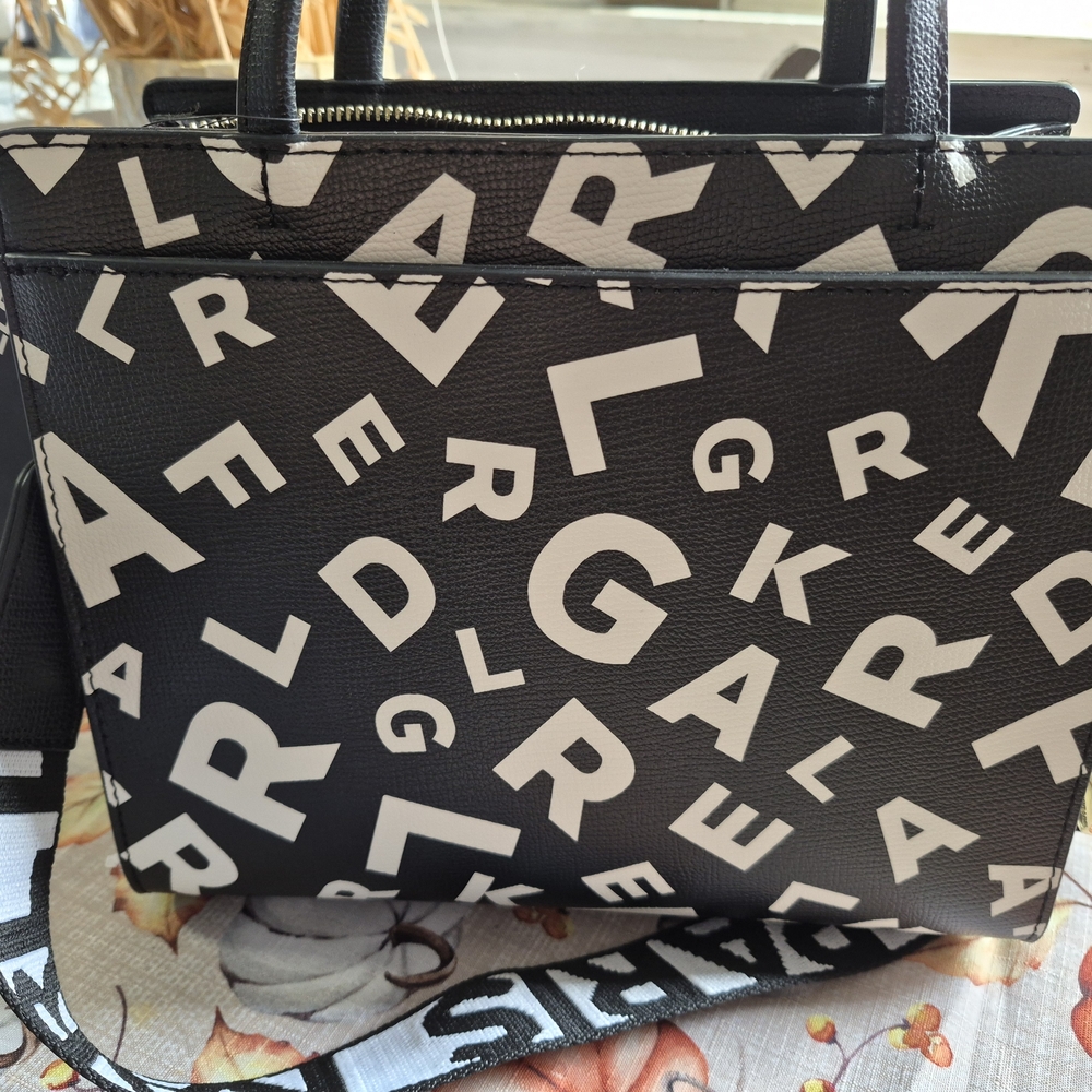 Karl Lagerfeld Black Multicolor Letter Tote Bag - Picture 3 of 6